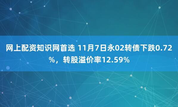 网上配资知识网首选 11月7日永02转债下跌0.72%，转股溢价率12.59%